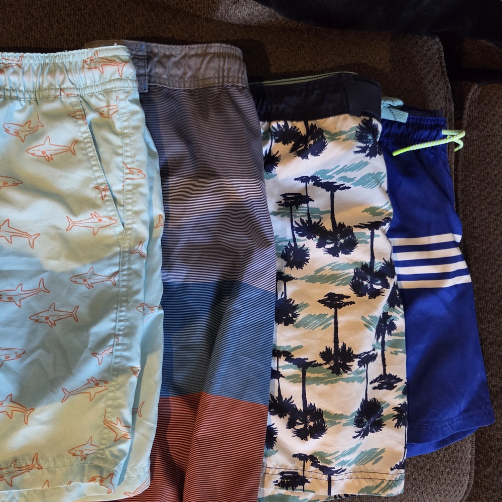 Boys Swim Wear 14 Cat & Jack Kids Swim Shorts Set - Aqua, Blue, and Multi-Color